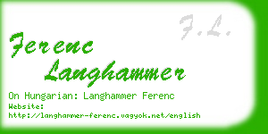 ferenc langhammer business card